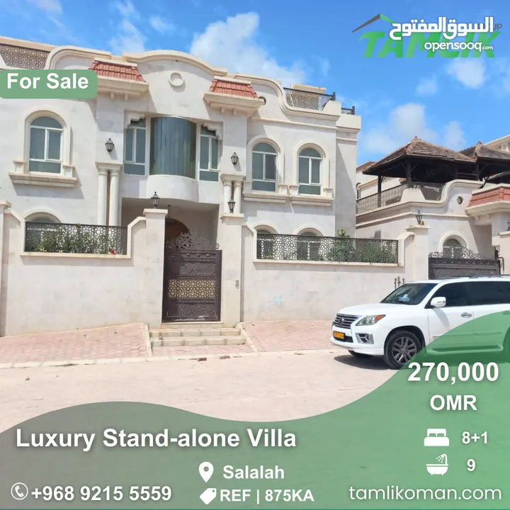 Luxury Stand-alone villa for Sale in Salalah  REF 875KA