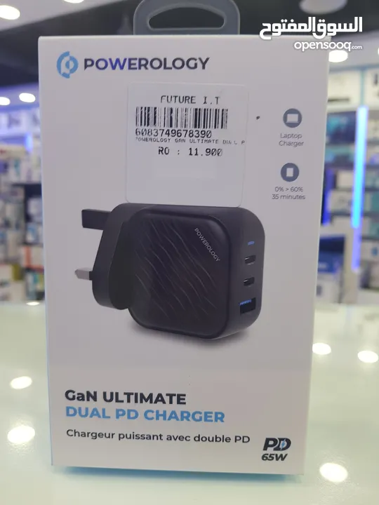 Powerology Gan ultimate dual pd charger + 1 Usb port