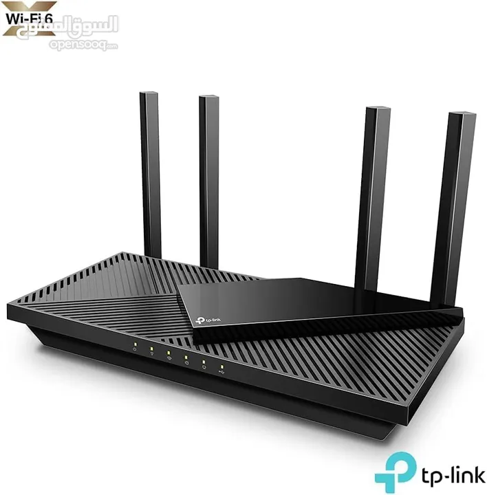 راوتر انترنت شبكات انترنت وايرلس تي بي لينك TP Link Dual Bands Router AX55 for internet connection