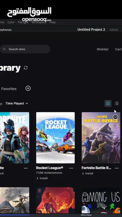 حساب Epic Games مميز  284 لعبة + 152 سكن Fortnite + (1200 V-Bucks )