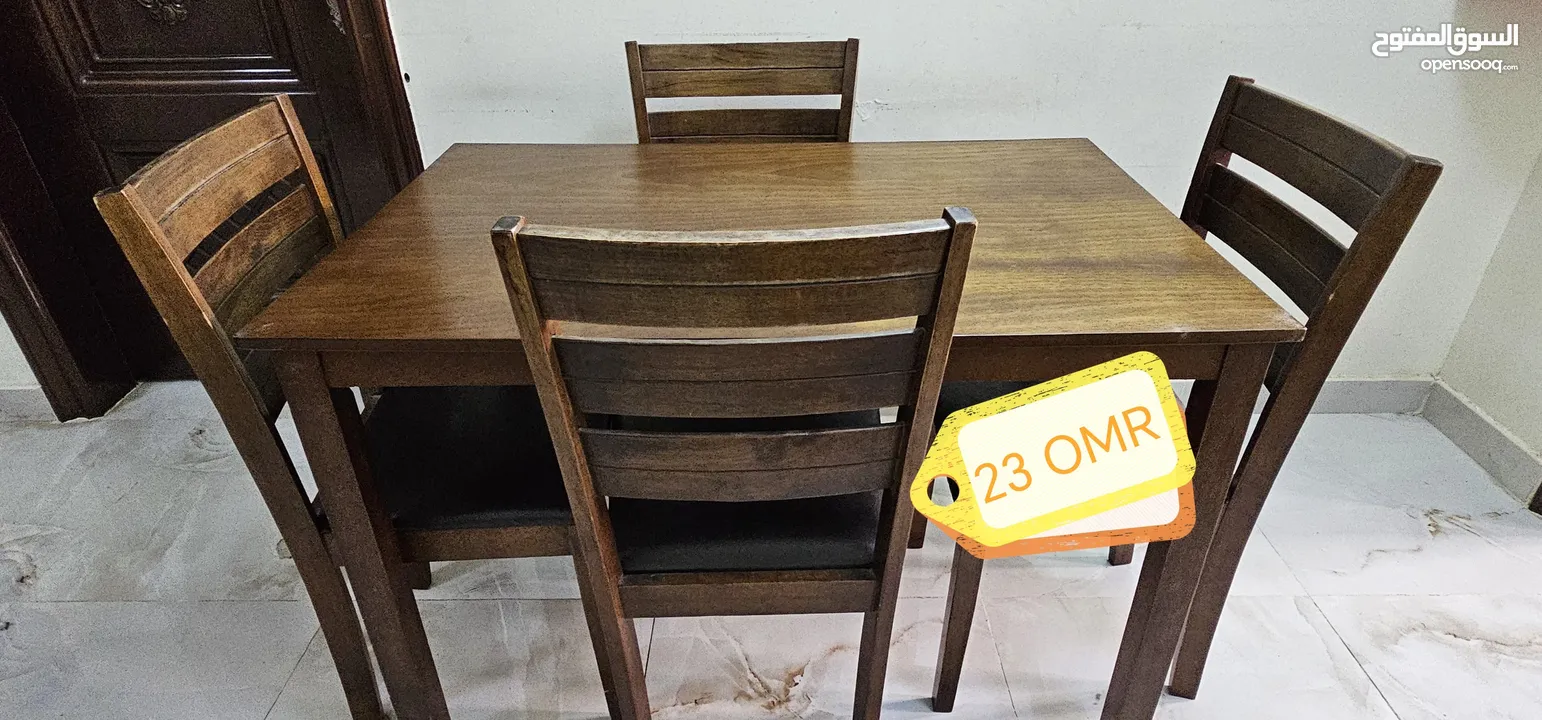 WOODEN CUPBOARD/ WOODEN STAND/ DINING TABLE W CHAIRS/ BEIGE WOODEN STAND/ SHOE STAND