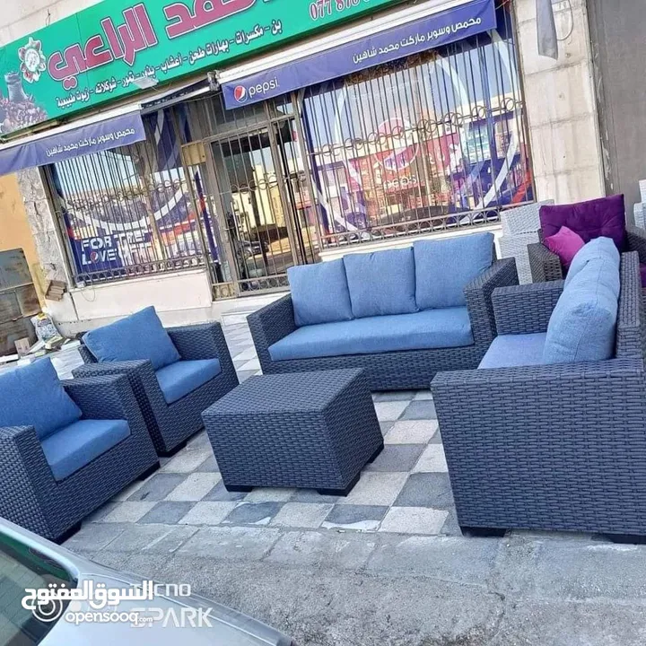 اجمل واروع اثاث منزلي من رتان والخبزران وأثاث معدنية ومرجيح وبنك بانك