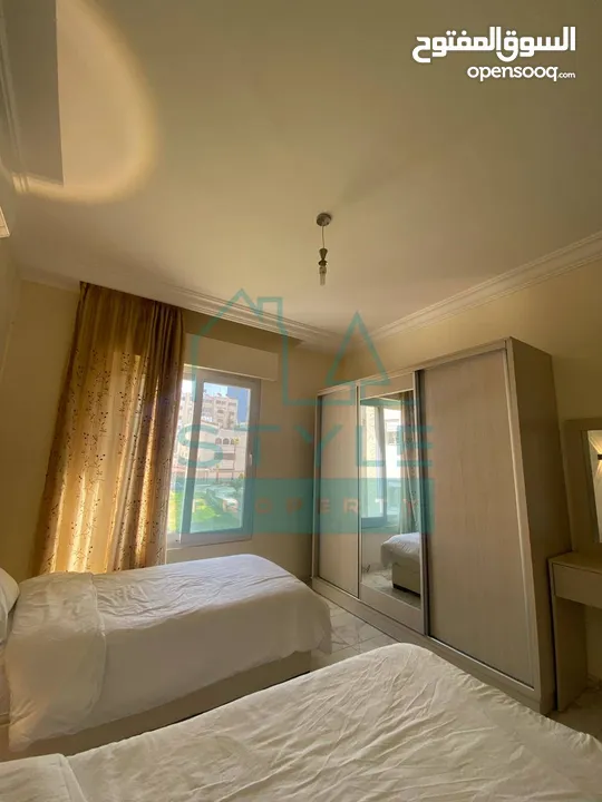 شقة مفروشة للايجار في اجمل مناطق ام اذينة غرفتين نوم مساحة 95 متر مربع.