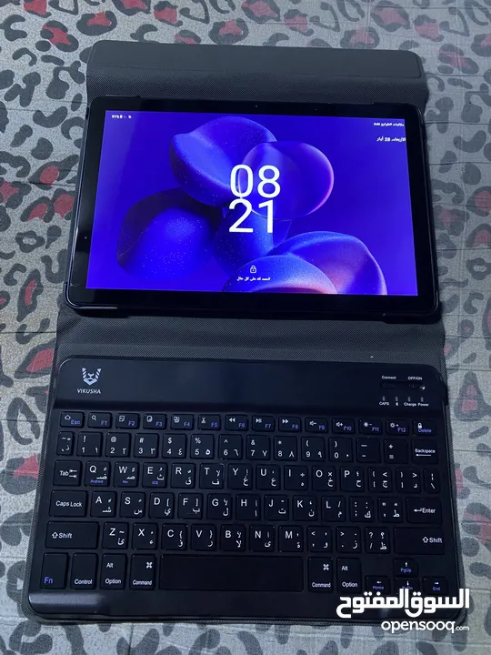 تابلت VIKUSHA  V-Z60 للبيع استعمال خفيف معًا الكرتونه واغراضو وكيبورد وقلم وماوس والكفالة لسا شغاله
