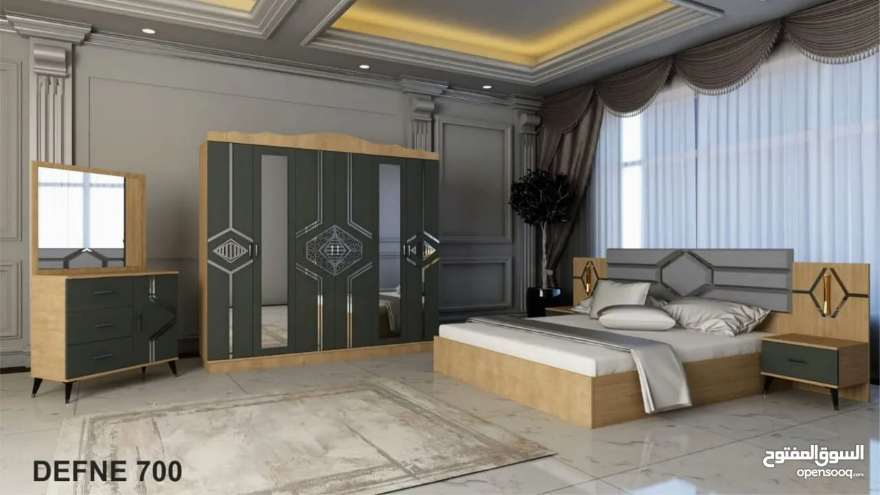 غرف نوم تركي 7 قطع مميزه شامل تركيب ودوشق مجاني