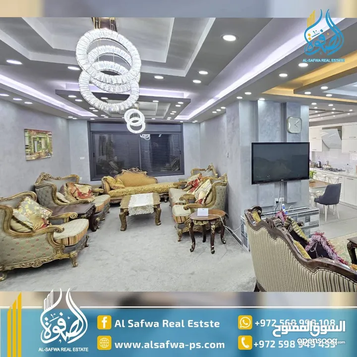 شقه مميزة جدا مفروشه للايجار موقع استراتيجي قرب بلديه رام الله قريب من كل الخدمات مع ترس