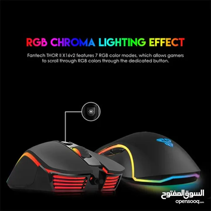 ماوس فانتيك جديد يعمل على كل المنصات سلكي RGB THOR II X16 V2