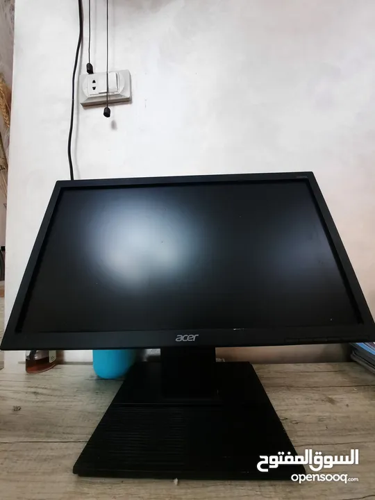 *شاشه ايسر acer مستعمل بحاله الوكاله (V206HQL).ممتازه جداً بحاله مثاليه  مع قاعده فك وتركيب .