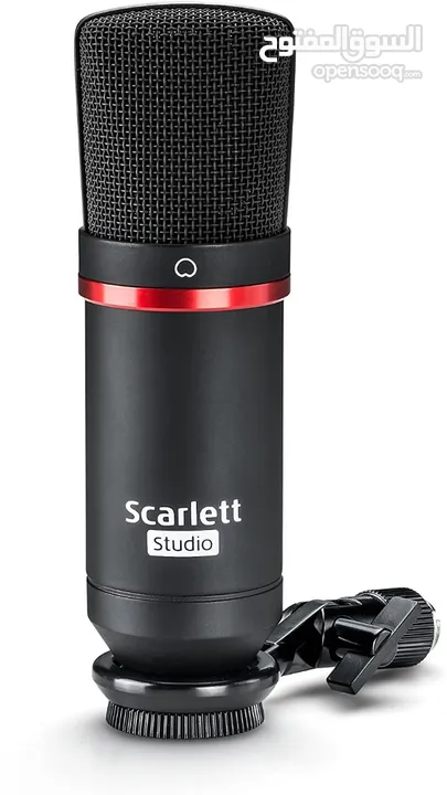 طقم كرت صوت سكارلت مع ميكرفون وسماعة اصلي Scarlett 2i2 Studio Audio Interface and Recording Bundle