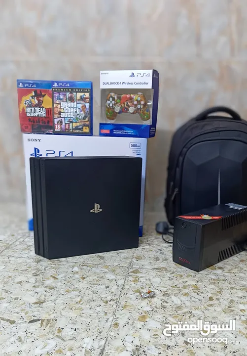 PS4 Pro 1t B بلي ستيشن 4 برو ذاكرة 1 تيرا نضيف جداً