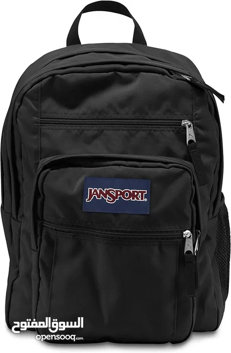 حقيبة ظهر JanSport Big Student باللون الأسود - تصميم واسع ومنظم.   JanSport Big Student Backpack