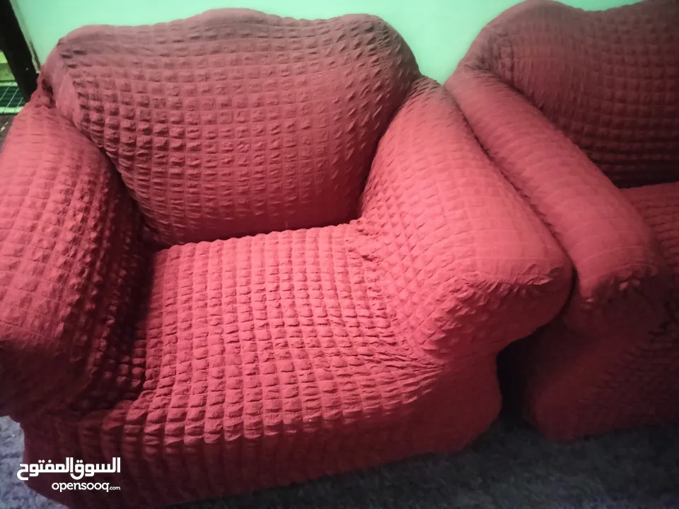 كفر كنب تركي للبيع مستعمل 7 مقاعد  مجوزة وثنائية ومفردتين