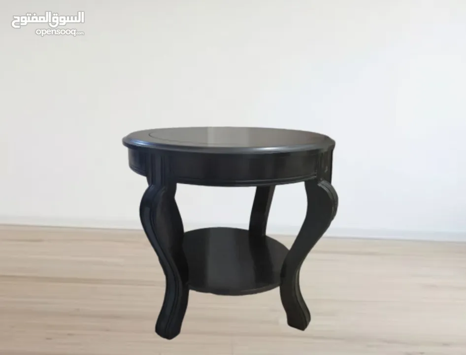 طاولتين خشب مع زجاج لون بني مستعمل 50×59