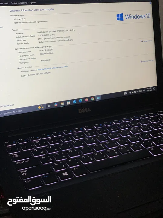 لابتوب ديل جيل سابعcor i7  جيجا رام16
