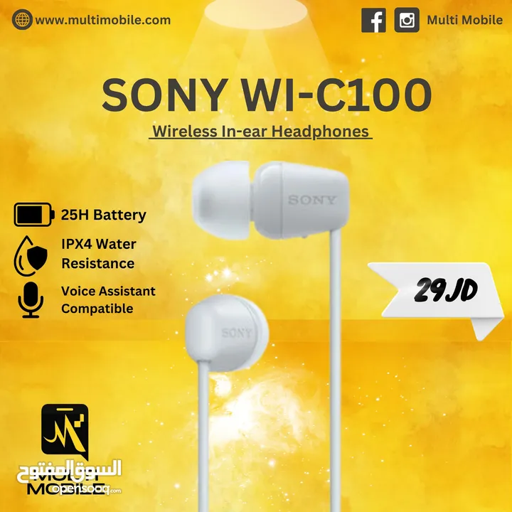سماعات SONY WI-C100 (جديدة)