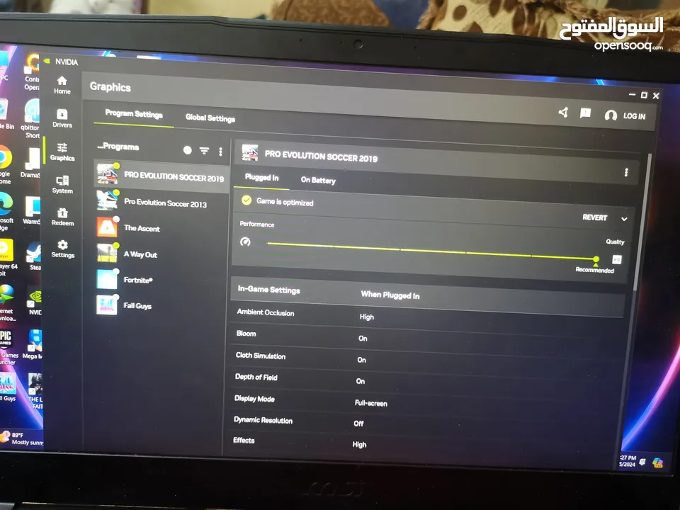 Laptop msi GF63 Gaming بحالة الوكالة