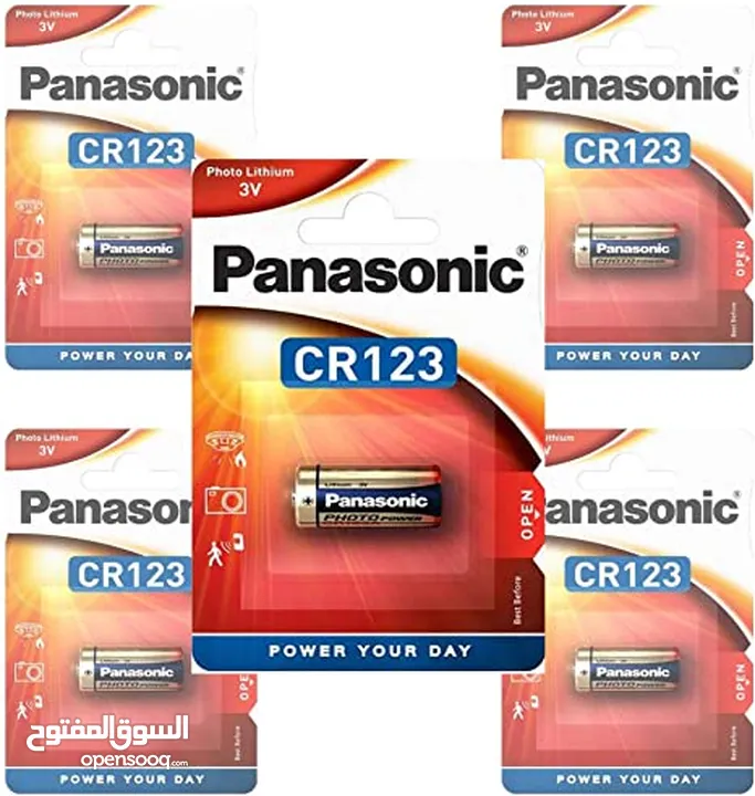 بطاريات ليثيوم CR123 3V بناسونك Panasonic Photo Lithium CR-123  3v battery