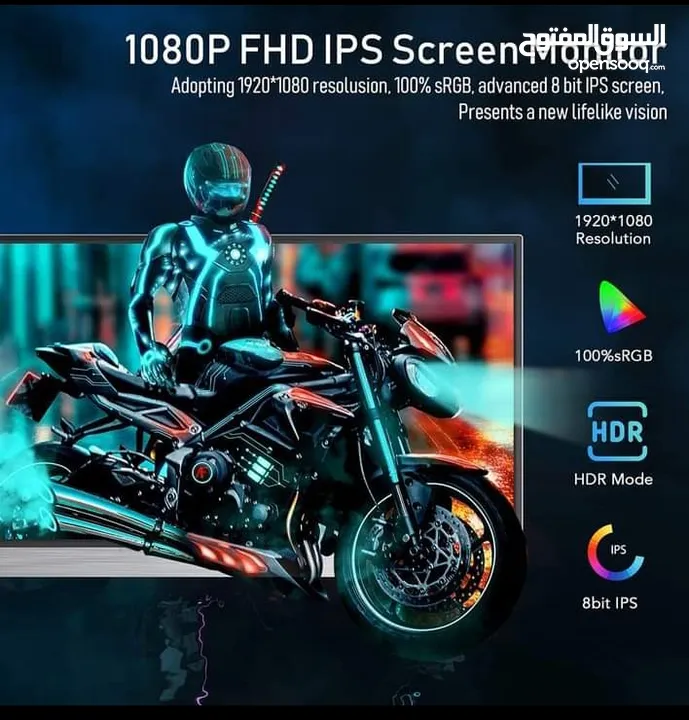 كومك  KUMK شاشة العاب محمولة 15 انش 1080P FHD HDR IPS