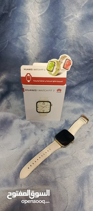 ساعة هواوي watch fit3 مستعمل بحالة الوكالة مع شاحنها والكرتونة