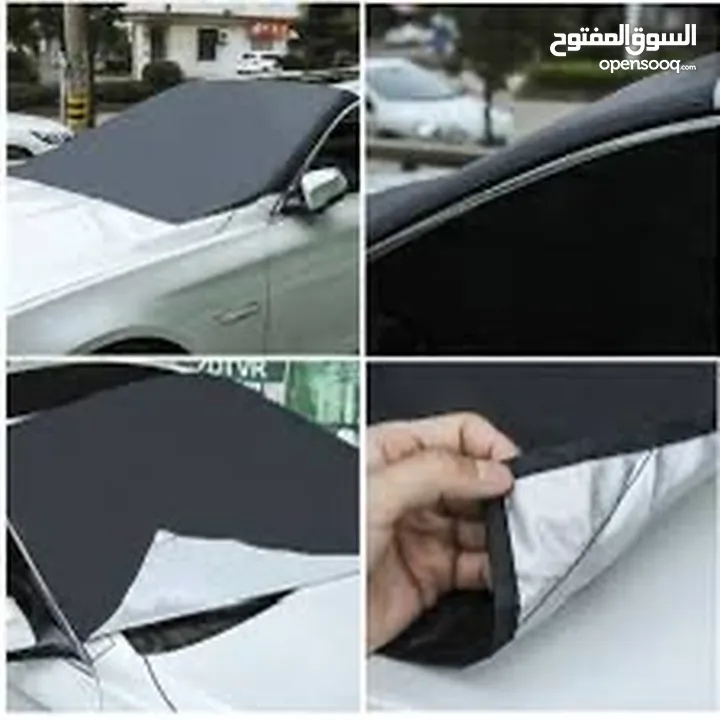غطاء السيارة الامامي القابل للطي مناسب لكل انواع السيارات تركيب سهل قماش بوليستر
