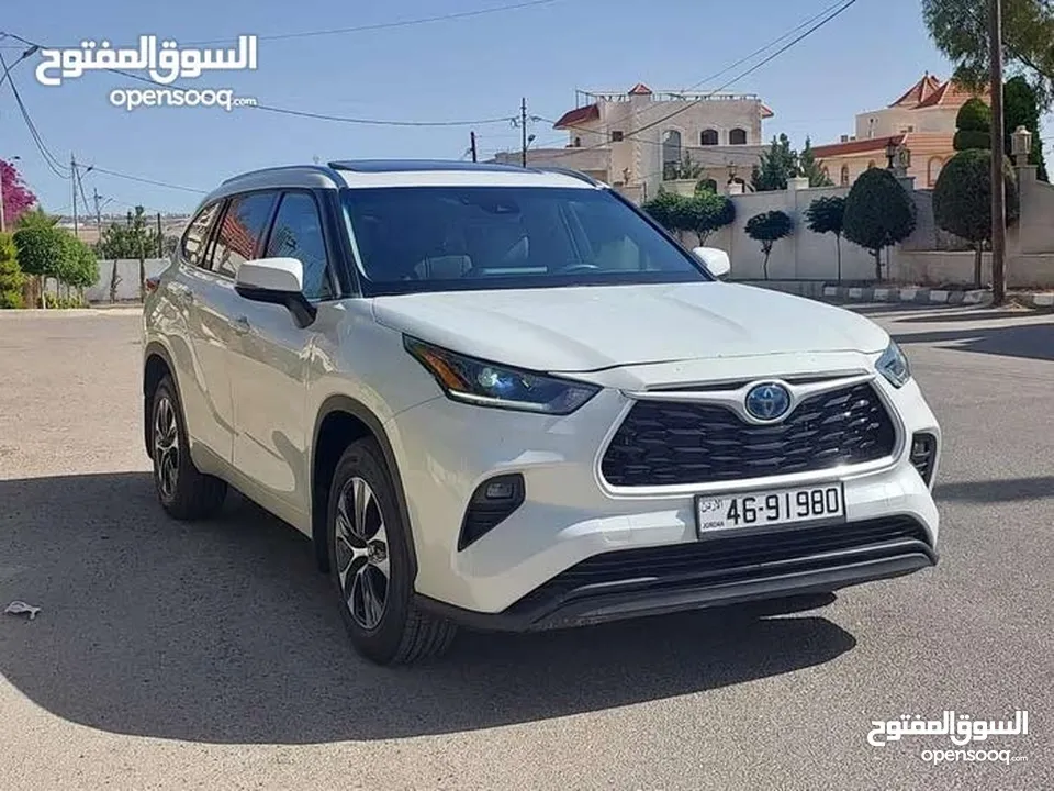 تويوتا هايلاندر 2021 فحص 2 جيد فل الفل بفتحه لون ابيض لؤلؤي بسعر مغري قابل للبدل