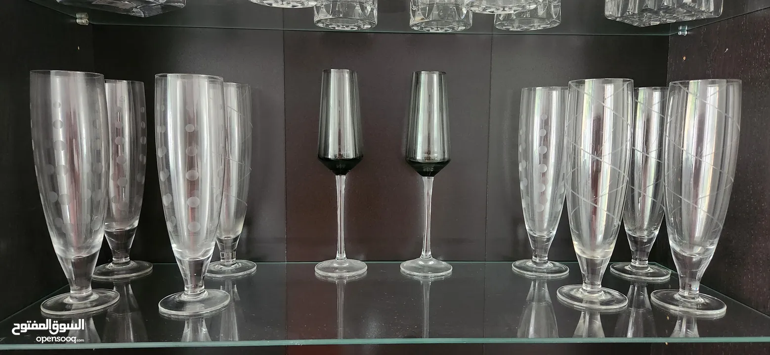 different kinds of glasses some crystal