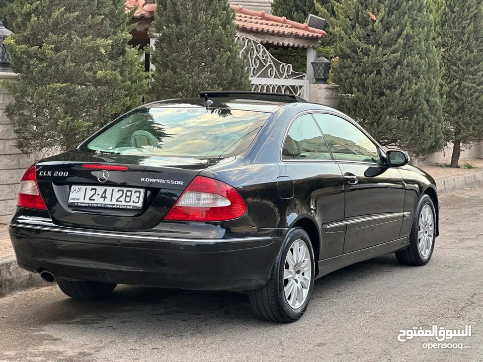 مرسيدس CLK 200 موديل 2008 كوبيه لون اسود فحص كامل فل إضافات أعلى صنف مع فتحه وارد وكاله صيانه كامله