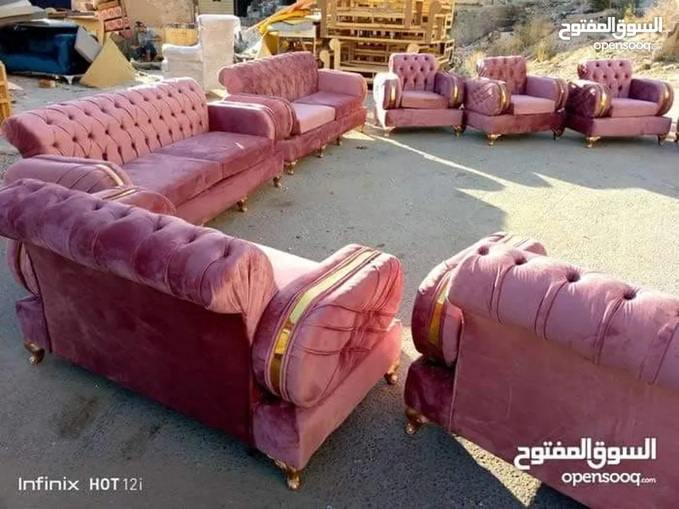 اطقم استيل 7 مقاعد جميع الالوان متوفره داخل المصنع الكميه محدوده