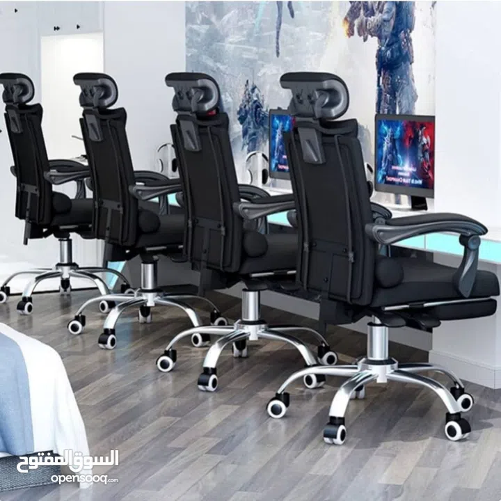 كرسي مكتب فاخر مع مسند أقدام – الأسود مسند أقدام مدمج لراحة مضاعفة خلال ساعات الجلوس الطويلة