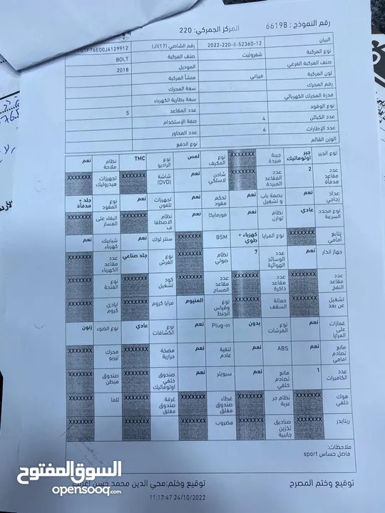 سيارة شيفروليه بولت كهربا 2018 فل اوبشن بحالة ممتازة بسعر ممتاز