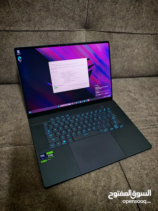 Asus Zephyrus g16 Core 9 Ultra 4070 240hz OLED بحالة الوكاله تماما
