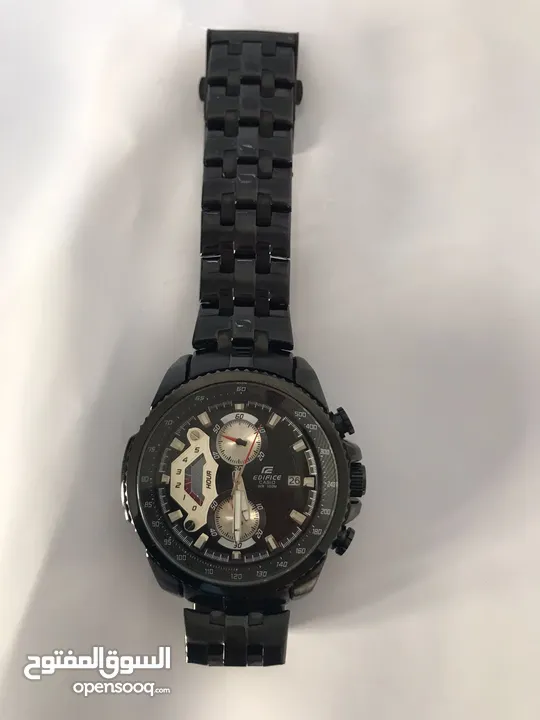 ساعة casio edifice جميع العقارب تتحرك لون أسود المقاس  44 أستعمل خفيف