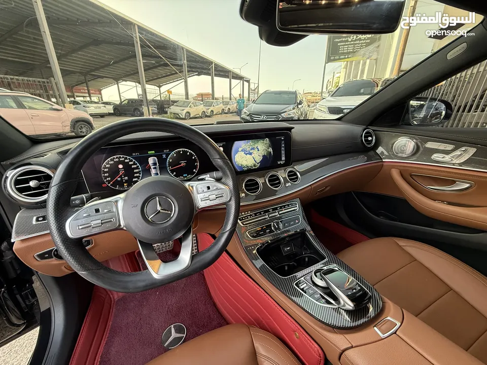مرسيدس E350 2020 AMG فحص كامل ممشى قليل فل اضافات اعلى صنف لون اسود غرفة كاميل