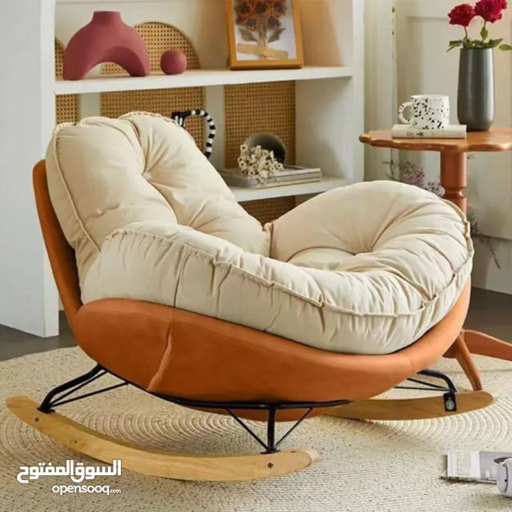 كرسي هزاز نفخ فاخر على شكل قلب متوفر بعدة ألوان اخضر و بني و برتقالي و رمادي