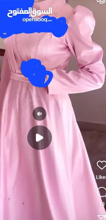 فستان سهره للبيع لون زهري