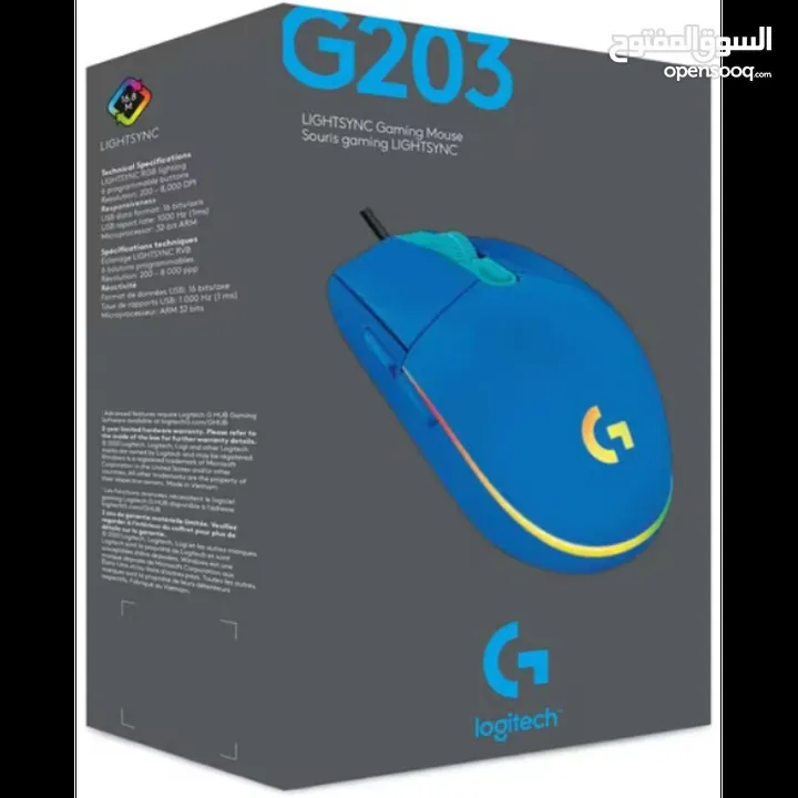 ماوس لوجيتيك سلكي اصلي LOGITECH G203 USB WIRED MOUSE 8000 DPI