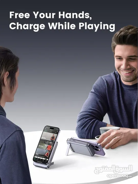 باور بانك يوجرين UGREEN POWER BANK  شحن لاسلكي مغناطيسي سريع مع حامل قابل للطي