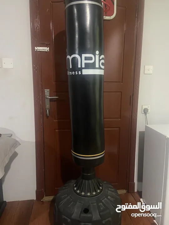 Boxing bag with support stands