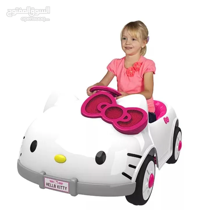 سياره hello kitty اصليه  شحن مع ريموت ومسجل فلاش ميموري واضاءه 12 فولت من عنر سنه لغايه 7 سنوات