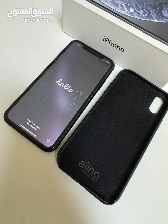 iPhone XR 128GB Black + EarPods + New USB Lightning Cable+ Aiino Case  ايفون اكس ار 128 جيجابايت