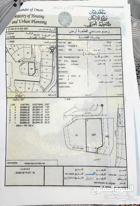 ارض بالقرم قرب بوابة شركة تنمية نفط عمان