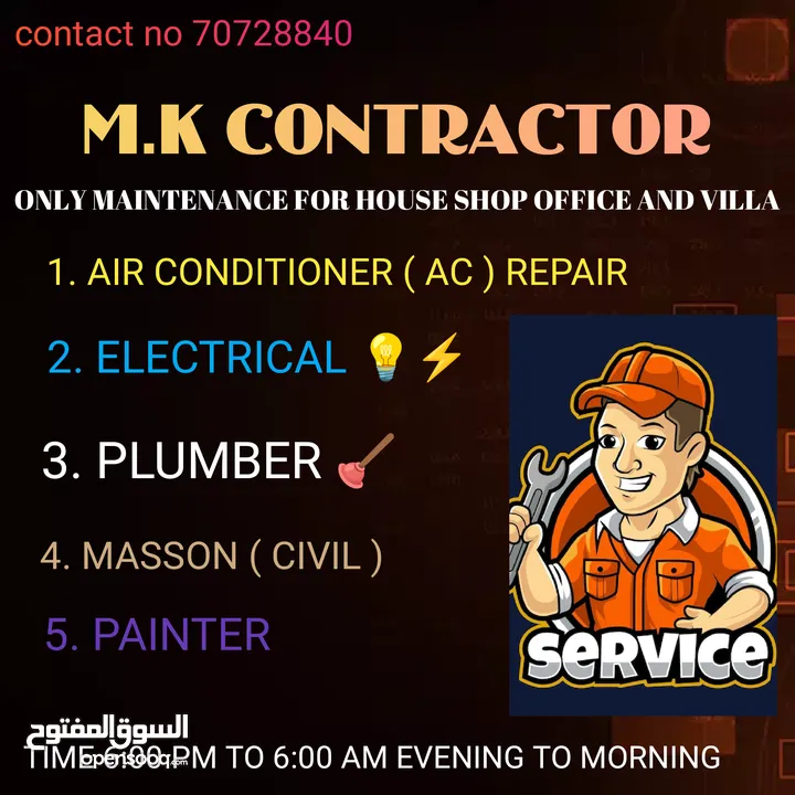 AC , plumbing , painting , electrician maintenance
