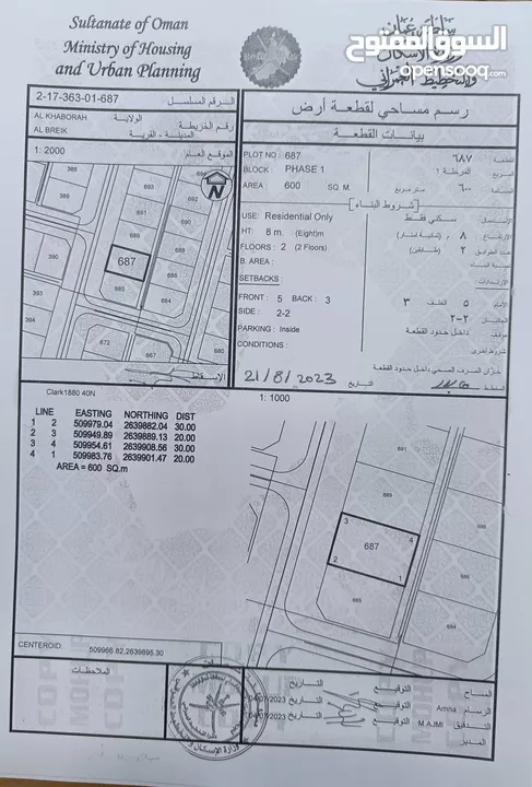 للبيع أرض في البريك المساحه 600