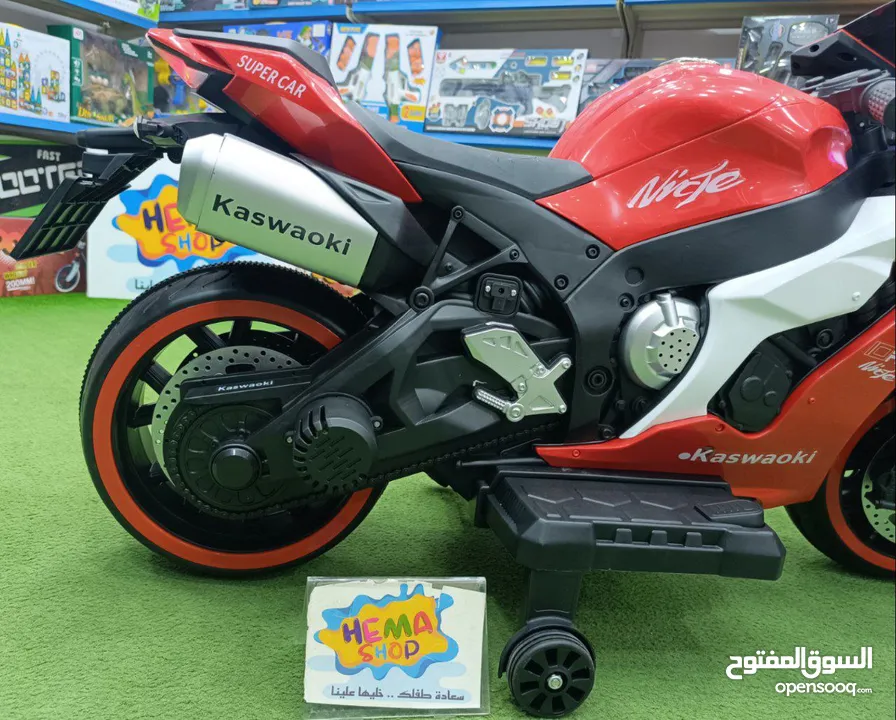 موتوسيكل kawasaki لاطفال لون احمر مميز