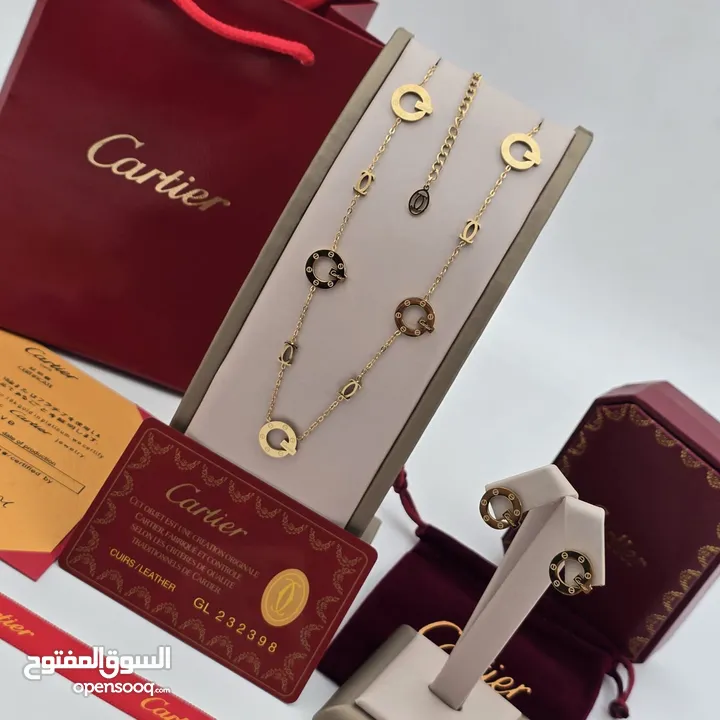 اكسسوار سلسال مع الحلق ماركات لويس فيتون وكارتير وديور وفالنتينو جميع الباراندات ماستر كوالتي