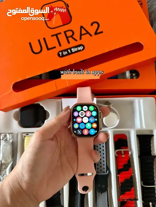 ساعة وحدة... و7 إطلالات! عرض جديد ولا أروع!  ساعة ذكية( ULTRA 2( 7 in 1 strap