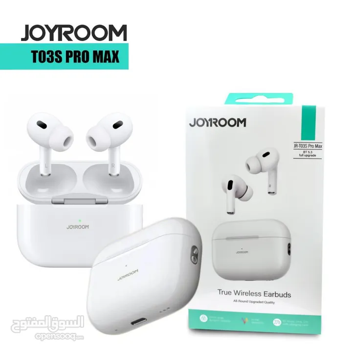 ايربودز برو ماكس من شركة جيروم العملاقة كفالة سنة ونصف  سماعات اذن لاسلكية من شركة JOYROOM العالميه
