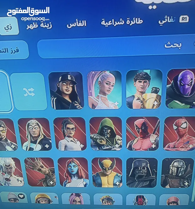 حساب فورت نايت سيزن3 كامل فوق 140 سكن فوق 100 رقصه اغلب رقصات المشاهير+ بنرf أندر بنر في العبه