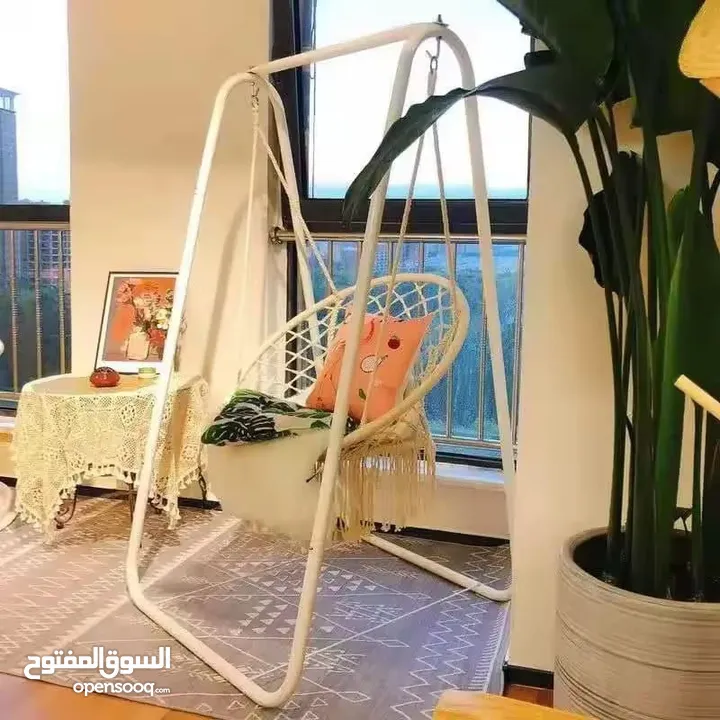 مرجوحة عش البلبل مع ستاند معدني باللون الذهبي الجميل، يحمل لوزن 200 كيلو مجلفن ضد الصدأ مقعد شبكي