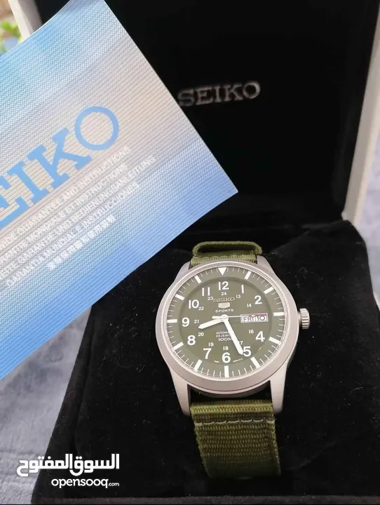 ساعة سيكو اوتوماتيك ياباني اصلي (Seiko 5 Military)